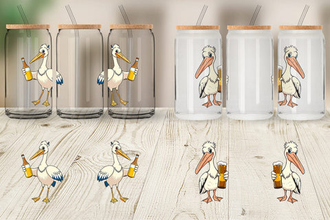 Glass Can Pelican Beer Day Sublimation artnoy 