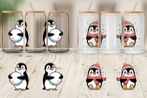 Glass Can Penguin Mood Sublimation artnoy 