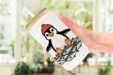 Glass Can Penguin Mood Sublimation artnoy 