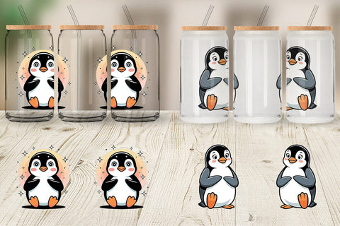 Glass Can Penguin Mood Sublimation artnoy 