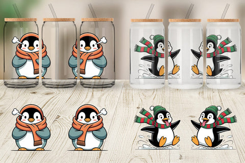 Glass Can Penguin Mood Sublimation artnoy 