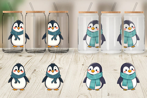Glass Can Penguin with Scarf Sublimation artnoy 