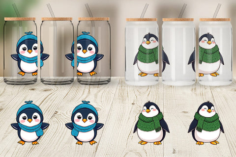 Glass Can Penguin with Scarf Sublimation artnoy 