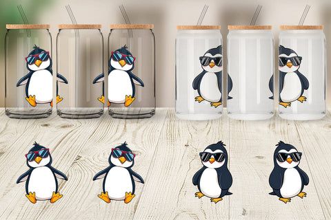 Glass Can Penguin with Sunglasses Sublimation artnoy 