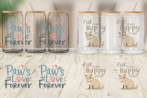 Glass Can Pet Love Quotes Sublimation artnoy 