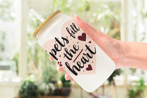 Glass Can Pet Love Quotes Sublimation artnoy 