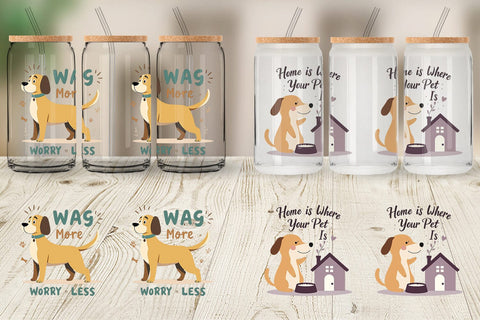 Glass Can Pet Love Quotes Sublimation artnoy 
