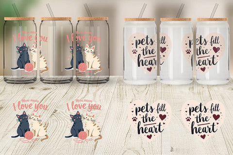 Glass Can Pet Love Quotes Sublimation artnoy 