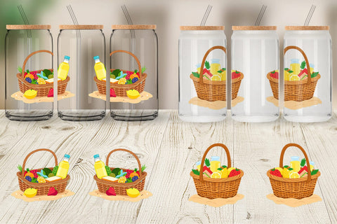 Glass Can Picnic Basket Sublimation artnoy 