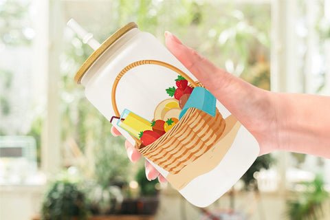 Glass Can Picnic Basket Sublimation artnoy 