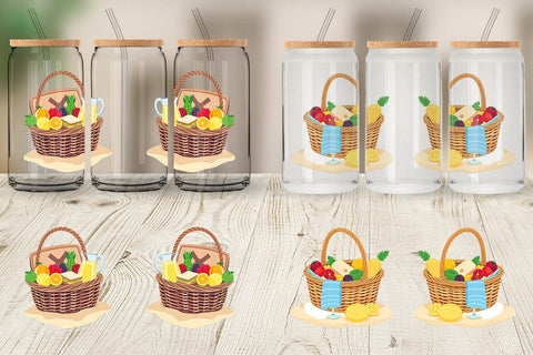 Glass Can Picnic Basket Sublimation artnoy 