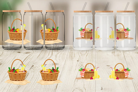 Glass Can Picnic Basket Sublimation artnoy 