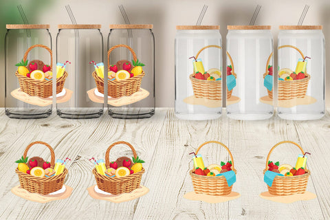 Glass Can Picnic Basket Sublimation artnoy 