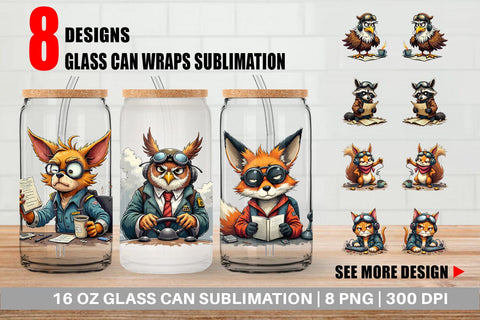 Glass Can Pilot Grumps Sublimation artnoy 