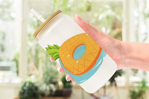 Glass Can Pineapple Float Sublimation artnoy 