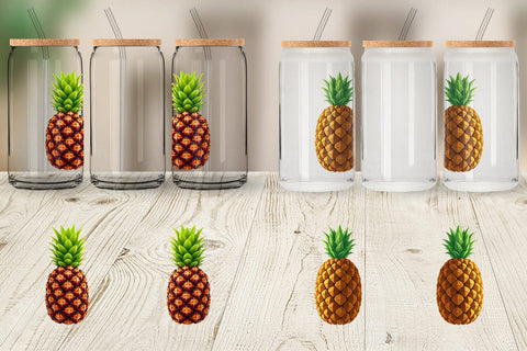 Glass Can Pineapple Float Sublimation artnoy 