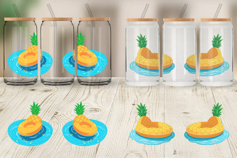 Glass Can Pineapple Float Sublimation artnoy 