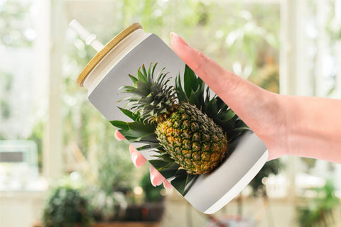 Glass Can Pineapple Fruit Sublimation artnoy 