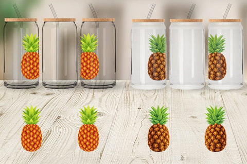 Glass Can Pineapple Sublimation artnoy 