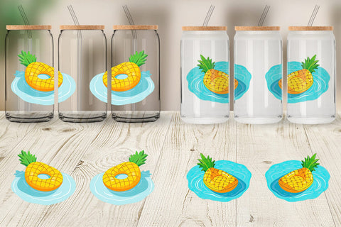 Glass Can Pineapple Sublimation artnoy 