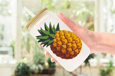Glass Can Pineapple Sublimation artnoy 