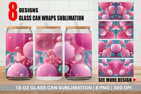 Glass Can Pink Bubbles Water SVG artnoy 