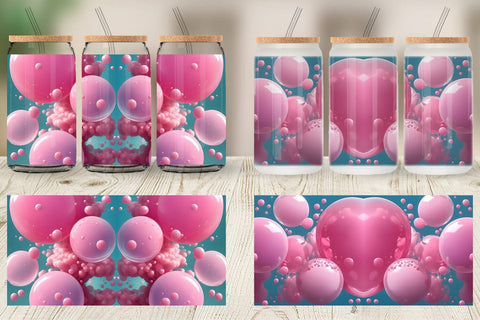 Glass Can Pink Bubbles Water SVG artnoy 