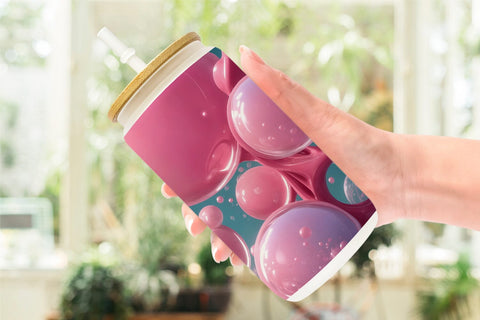 Glass Can Pink Bubbles Water SVG artnoy 