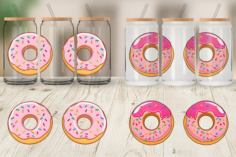 Glass Can Pink Frosted Donut Sublimation artnoy 