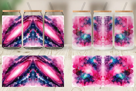 Glass Can Pink Galaxy Sublimation artnoy 