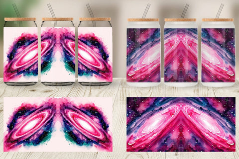 Glass Can Pink Galaxy Sublimation artnoy 