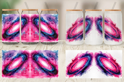 Glass Can Pink Galaxy Sublimation artnoy 