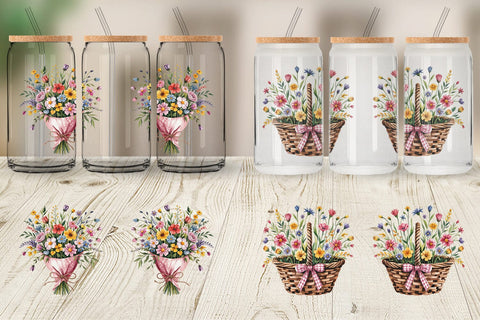 Glass Can Pink Gingham Summer Sublimation artnoy 