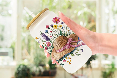 Glass Can Pink Gingham Summer Sublimation artnoy 