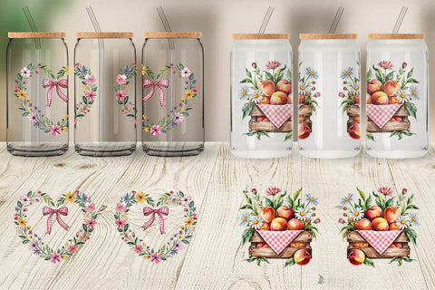 Glass Can Pink Gingham Summer Sublimation artnoy 