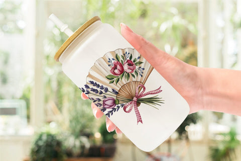 Glass Can Pink Gingham Summer Sublimation artnoy 