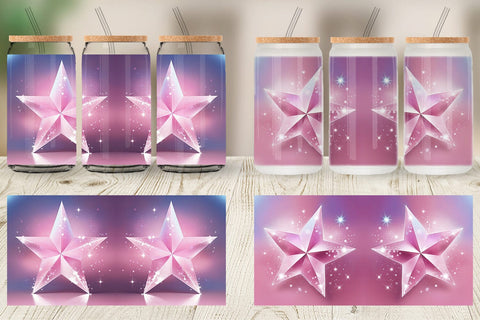 Glass Can Pink Stars Sublimation artnoy 