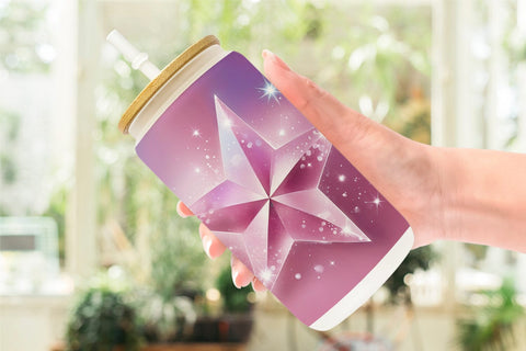 Glass Can Pink Stars Sublimation artnoy 