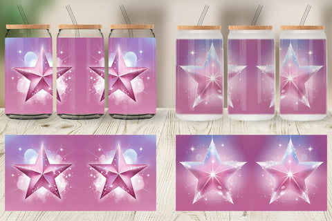 Glass Can Pink Stars Sublimation artnoy 