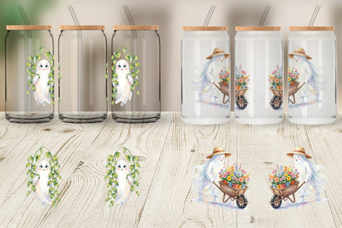 Glass Can Plant Mom Ghost Sublimation artnoy 