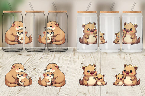 Glass Can Platypus Mother's Day Sublimation artnoy 