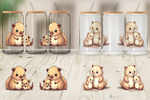 Glass Can Platypus Mother's Day Sublimation artnoy 