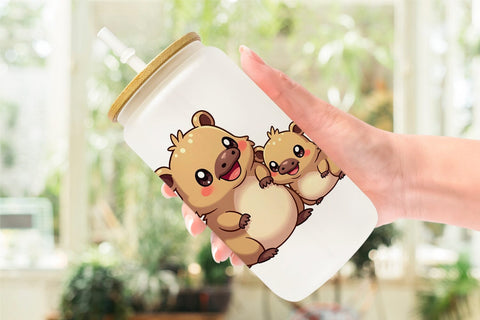 Glass Can Platypus Mother's Day Sublimation artnoy 