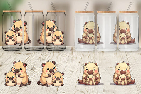 Glass Can Platypus Mother's Day Sublimation artnoy 