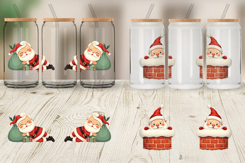 Glass Can Playful Christmas Santa Sublimation artnoy 