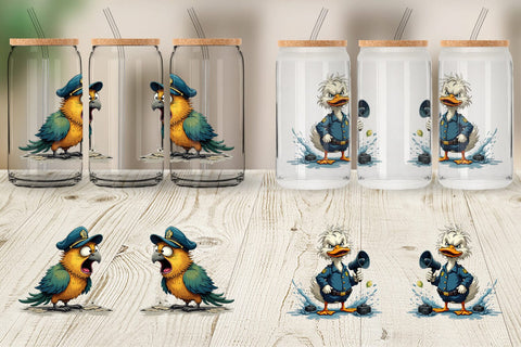 Glass Can Police Chaos Critters Sublimation artnoy 