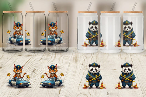 Glass Can Police Chaos Critters Sublimation artnoy 