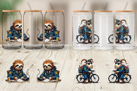 Glass Can Police Chaos Critters Sublimation artnoy 
