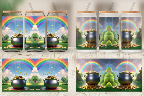 Glass Can Pot of Gold Patrick's Day Sublimation artnoy 