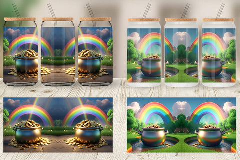 Glass Can Pot of Gold Patrick's Day Sublimation artnoy 